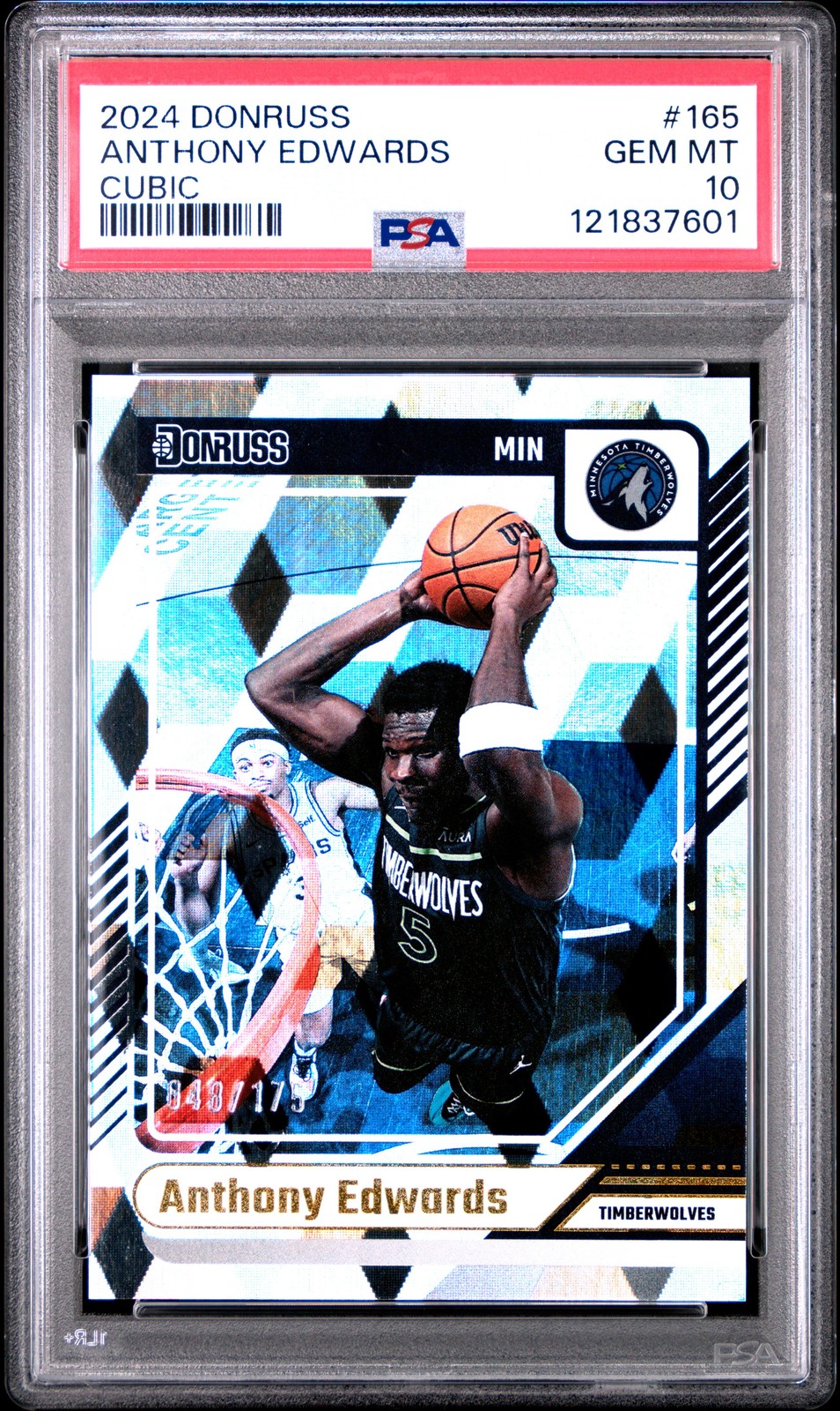 2024 Panini Donruss #165 Anthony Edwards Cubic PSA 10