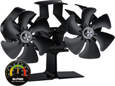 Wood Stove Fan Silent Operation | Eco-Friendly 12-Blade Log Burner Fan | Heat Po