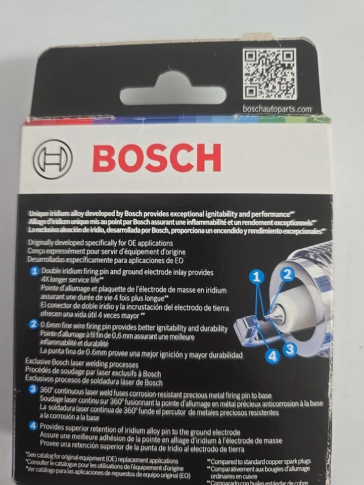 Bosch 9652 OE Cable Fino Doble Iridio Bujía - Paquete de 8 Foto 3 de 4