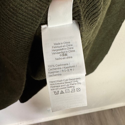 J.Crew Cashmere Crewneck Sweater Men M Dark Green Soft Knit Long Sleeve Pullover - Picture 8 of 9