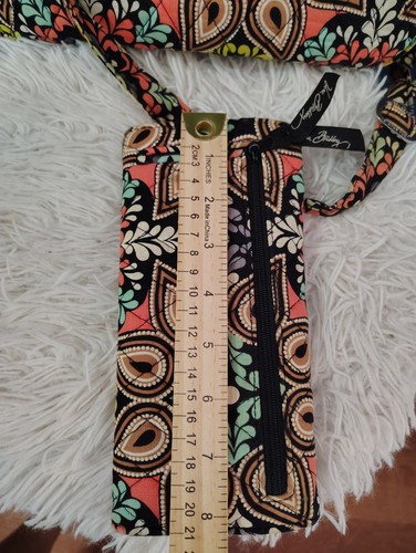 Vera Bradley Retired SIERRA Double Zipper Crossbody Shoulder Bag Purse Wallet - Picture 9 of 12