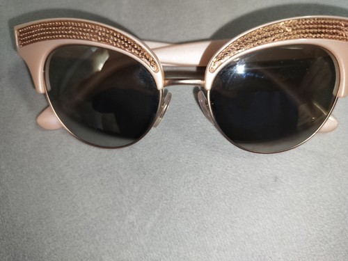 DOLCE & GABBANA 6109 Sequined Nude Pink Gold Mirrored Cat Eye Sunglass DG6109S - Picture 6 of 6