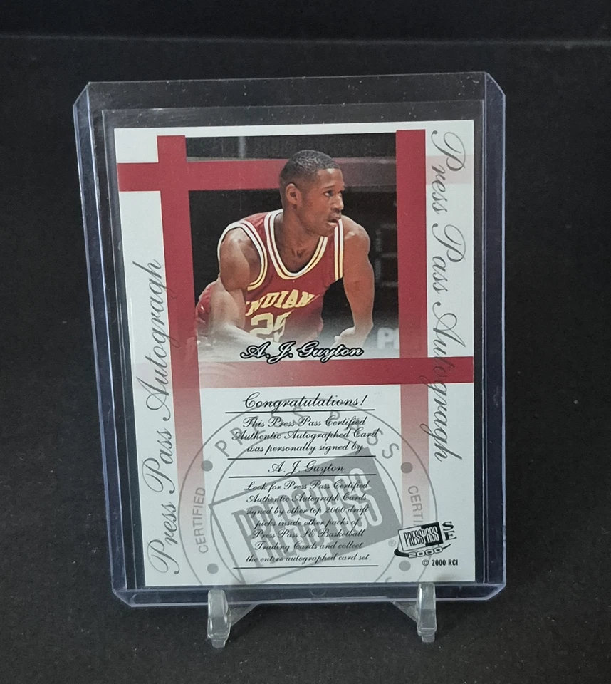 2000 Press Pass Signature Edition Autograph A.J. Guyton RC AUTO Indiana Hoosiers - Image 2 of 2