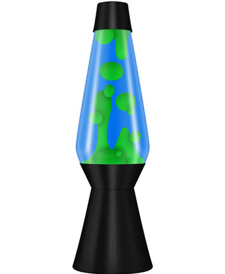 27  Grande LAVA Lamp,Black Base/Cap ,Yellow Wax/Blue Liquid