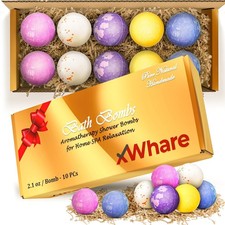 10 XXL Bath Bombs for Women Relaxing - Handmade Kids 1 Count Pack of 10 