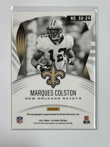 2021 Panini Illusions #SU-24 Superlatives Marques Colston Auto Saints - Picture 2 of 2