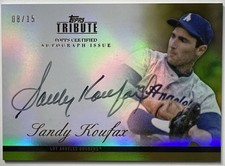 Sandy Koufax 2012 Topps Tribute Gold Auto /15 Inkable Accolades Dodgers