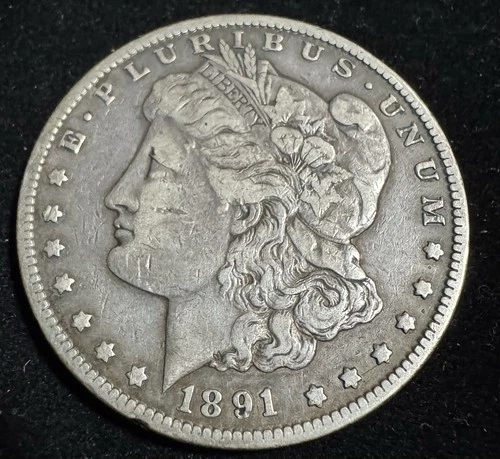 1891-CC Morgan Silver Dollar $1 Carson City Key Date – Circulated VG/F