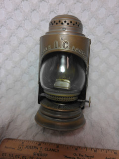 Vtg pat. 1897 Victorian I. C. Brand Bicycle Lantern Kerosene Bristol Brass USA