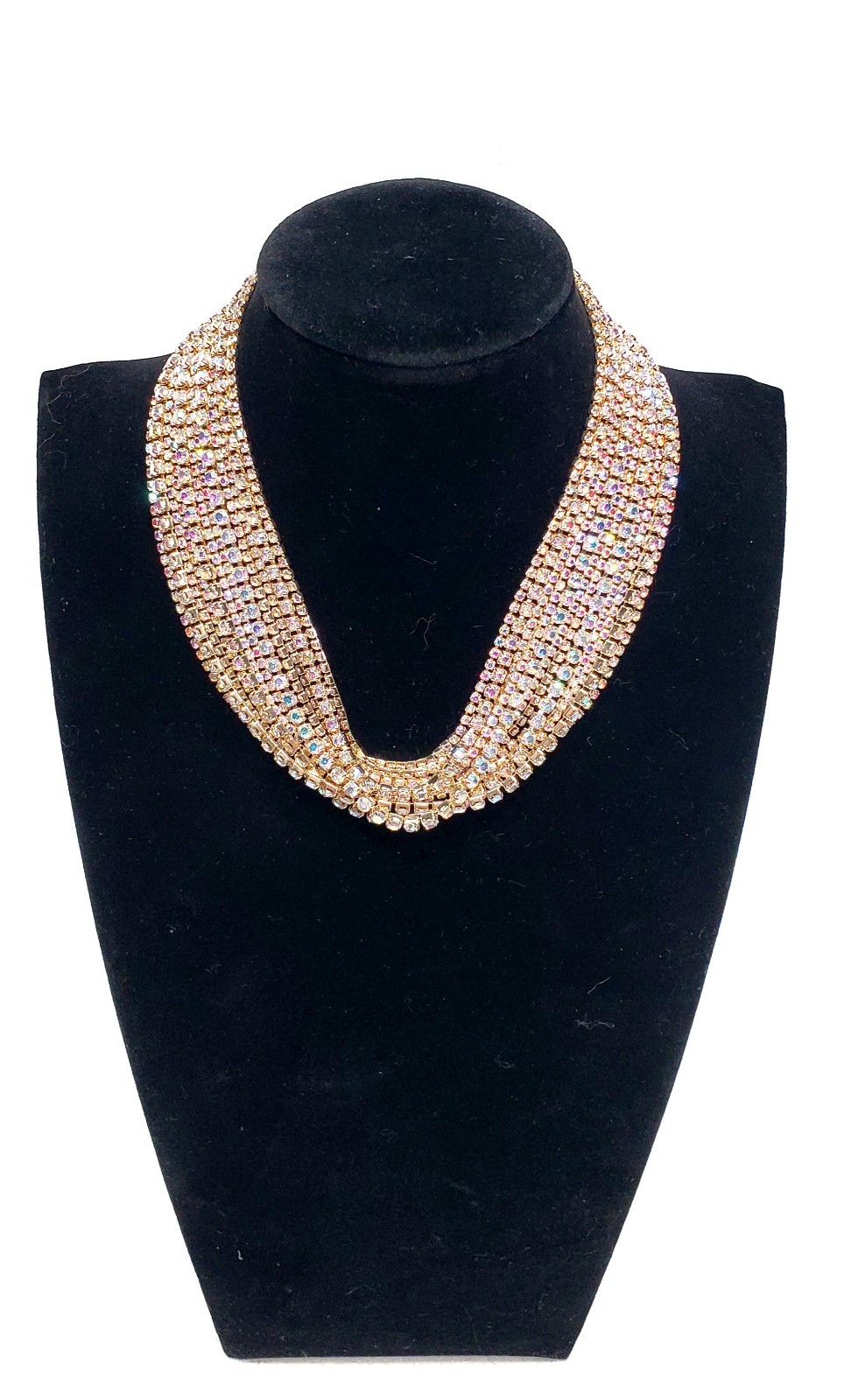 Multilayer Rhinestone Statement Necklace Luxury S… - image 1