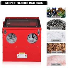 30 Gallon Bench Top Sandblast Cabinet Air Sand Blaster Wsandblast Gun Steel Red