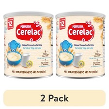2 pack Nestle Cerelac Wheat Cereal with Milk Baby Food, 14.1 oz.