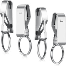4 Pieces Belt Key Clip Key Holder Security Metal Keychain Clip Ring for Men Home