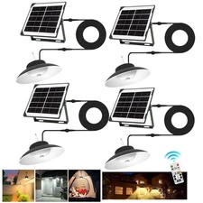 Solar Pendant Light Outdoor Indoor Hanging Light Waterproof for Barn Shed Garden