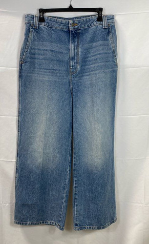 Khaite Women Blue Jeans Size 34" Wide Leg High Rise