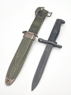 Vintage US Military M1 Bayonet Knife With USM8A1 PWH Scabbard Sheath