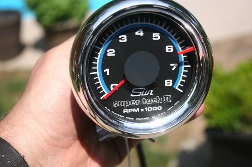 Sun Super Tach II Blueline 8K 8000 RPM Vintage Tachometer Stars & Stripes - #623 - Picture 12 of 18