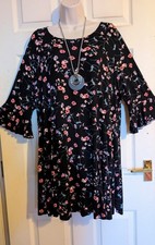 yours London Stretch fabric Ruffle Sleeve Relaxed Fit Tunic Dress Sz 22/24 