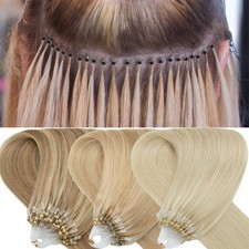 Thick 1g/s Silicone Micro Loop Ring Tip Real Remy Human Hair Extensions Beads