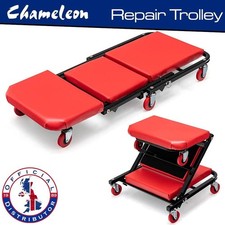 Portable 2 in 1 36" MECHANICS CREEPER + STOOL SEAT garage workshop trolley UK
