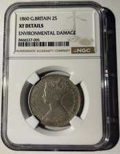 1860 Gothic Florin NGC Graded XF Details