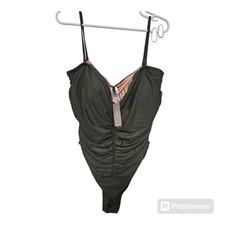 J.Crew Ruched Sweetheart One Piece Swimsuit Safari Green 22 NWT