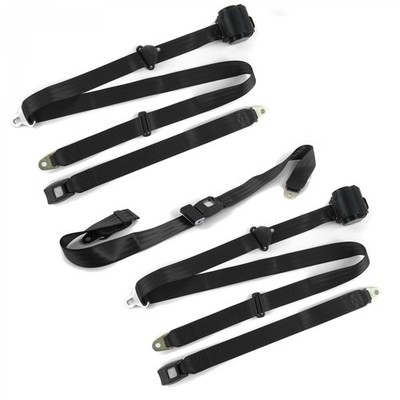 JP Wrangler/TJ 1997 - 2006  Standard 3pt BK Retractable Bench Seat Belt Kit 