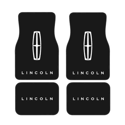 4 Piece Lincoln Car Front & Rear Floor Mat Set Non-Slip Carpet Mats