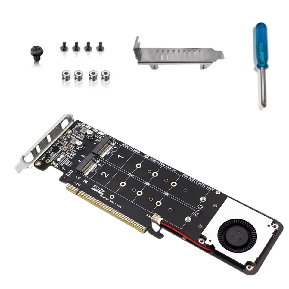 New Supports 4 Nvme M.2 SSD Expansion Split Card PCIE 4.0 x16 4 x 32Gbps - image 4 of 4