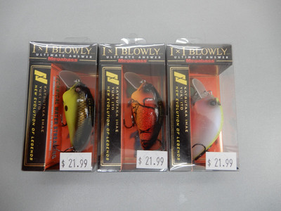 LOT OF 3 Megabass IXI Blowly Bass Fishing Lure BLACK CHART T WILD CRAW BABY KING