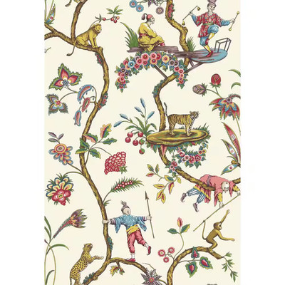 Off-White White Chinoise Exotique Self Adhesive Wallpaper