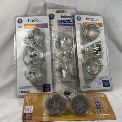 6 Pack GE Mixed Halogen & LED MR16 Floodlight Bulbs 12V Warm White