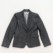 Tahari Women's Blazer Suit Jacket Size 8 Gray Pinstripe Business Career