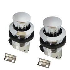 2 PCS Silver Push Button Latch Close Latches Perpendicular Door Knob Flush