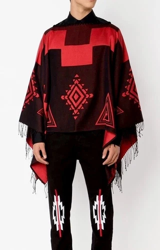 MARCELO BURLON⚡️2015 Runway reversible woven southwest aztec Peruvian poncho - product listing photo