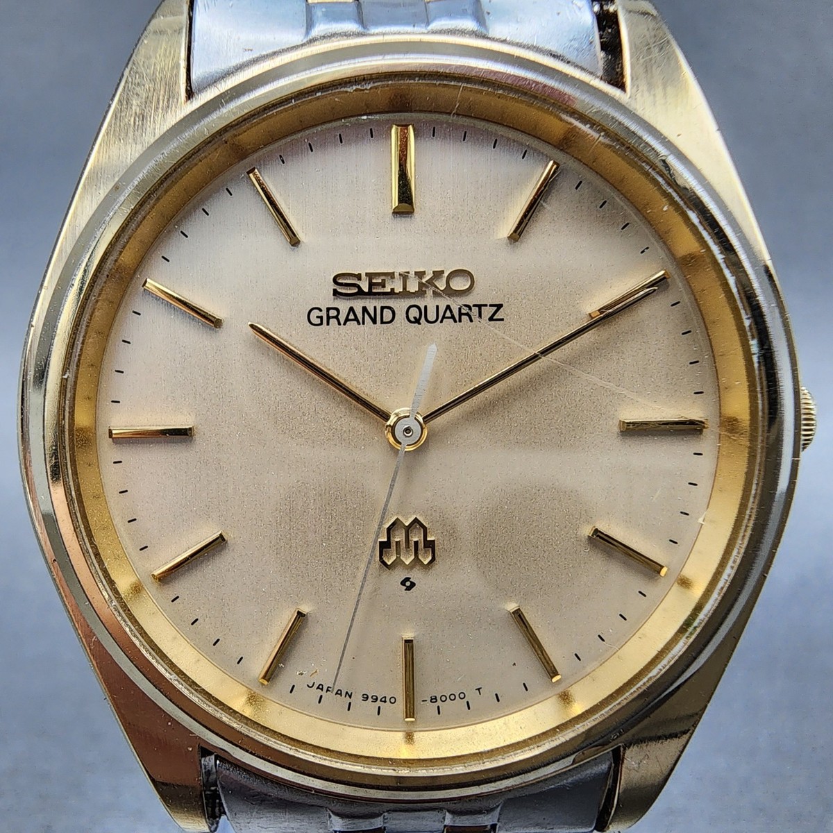 【稼動】SEIKO GRAND QUARTZ メンズ 腕時計 アンティーク Seiko Grand Quartz Watch Men 36mm Champagne Dial Gold Plated 9940