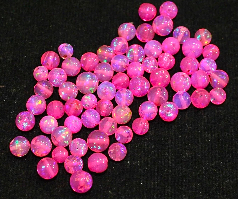 Bolas de ópalo rosa natural grado AAA de 4--5 mm cuentas de bola de ópalo etíope natural Foto 3 de 4