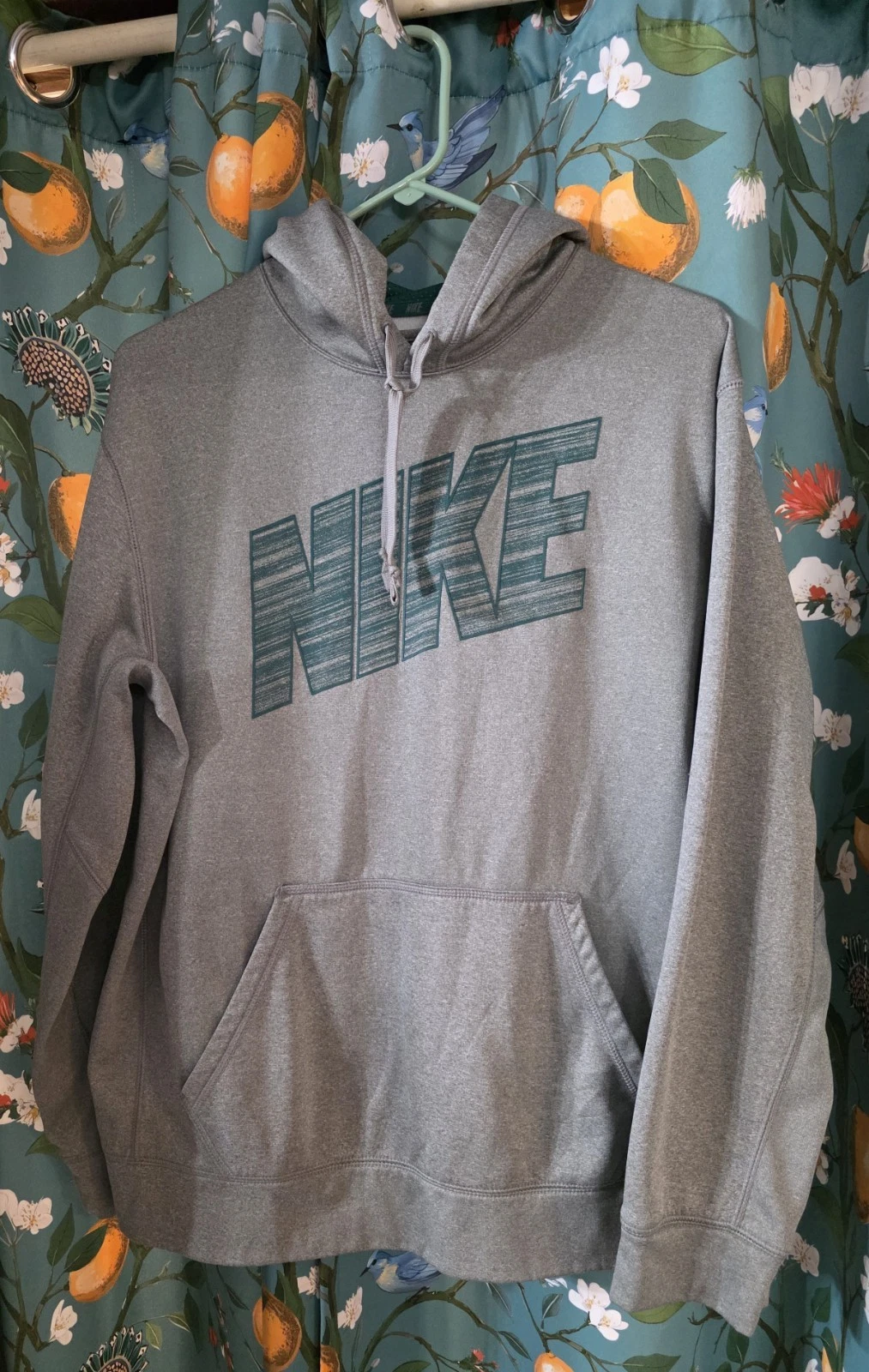 Nike Sportswear Men's Pullover Hoodie - Gray and Green Size Large Therma-Fit