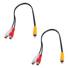 2pcs RCA Splitter Cable, 1RCA Male to 2RCA Female 10" Audio Video Cables