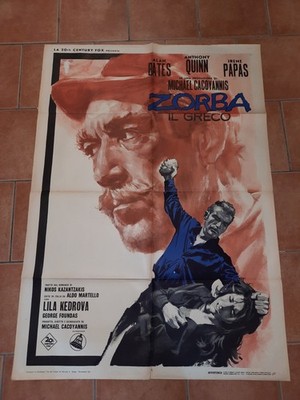 ZORBA THE GRECO Manifesto 2f Bates, Quinn Papas (1964)