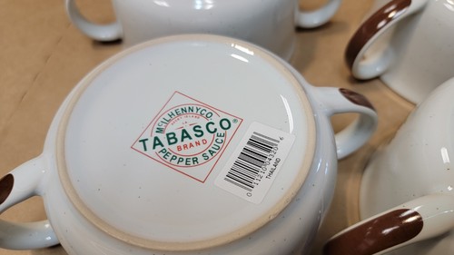Lot Of 4 Tabasco Gumbo Soup Bowls New With Box Vintage Artwork Print Oysters - Picture 13 of 18