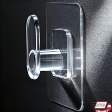 Heavy Duty Transparent Adhesive Wall Hooks Waterproof Tool Organizer New