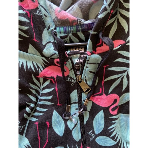 Lug Lounge Shimmy Tropical Palm Flamingo Cremallera Completa Tumbona Sudadera con Capucha Camisa 3X - Imagen 4 de 7