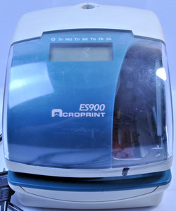 Acroprint ES900 Electronic Payroll Recorder Time Stamp READ DESCRIPTION BLUE WRK