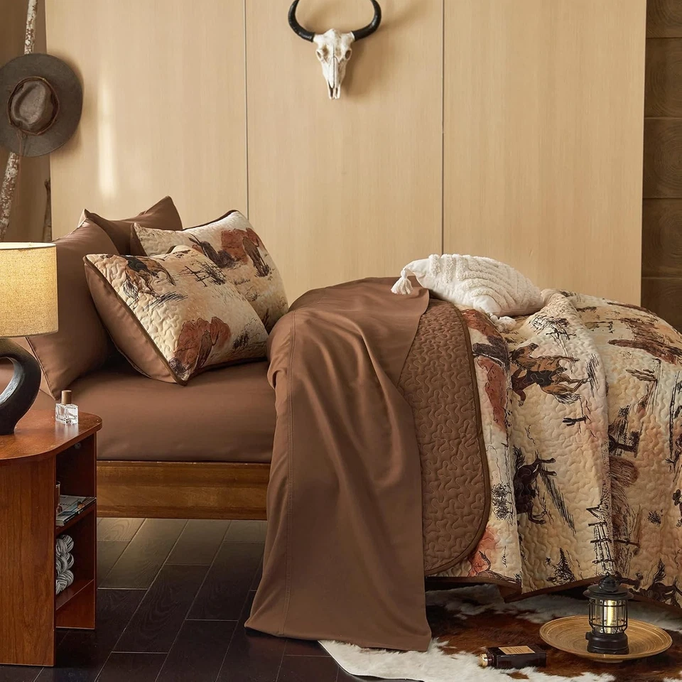 Wake In Cloud - Juego de edredón occidental, vida rústica en rancho con vaquero Southwestern Vi Foto 4 de 4