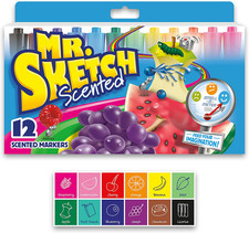 Scented Markers, Chisel Tip, Assorted Colors, 12 Count - Fun for Kids, Coloring,