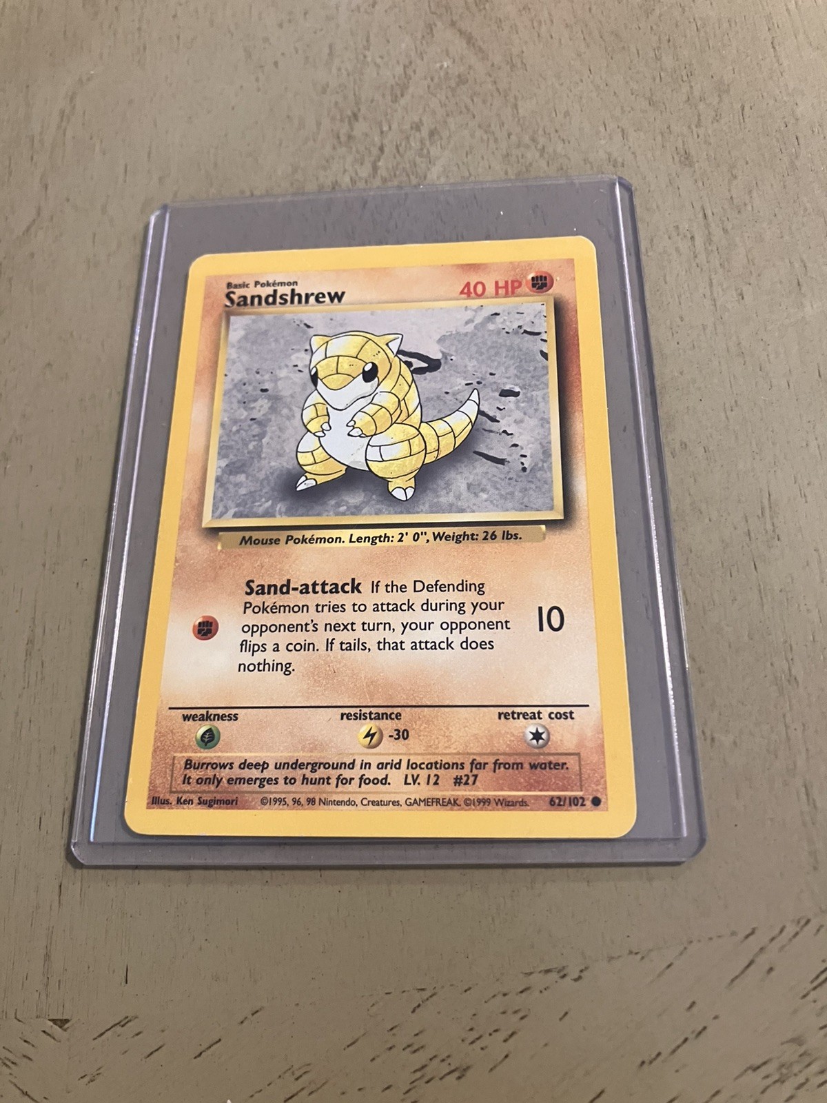 Pokemon Card Sandshrew 062/102 Base Set Regular 1999