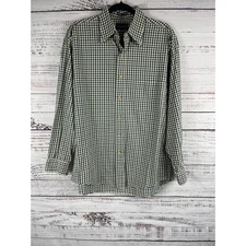 Gant Shirt Men's Medium Checked Plaid Poplin Button Down Classic