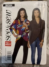 UNCUT See & Sew Pattern B6504 EASY Jacket WRAP Size XS-XXL 4-26