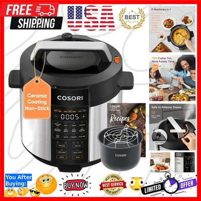 #ad Pressure Cooker 6QT 9 in 1 Multi Cooker Non stick Ceramic Inner Pot 12 Saf... $175.99